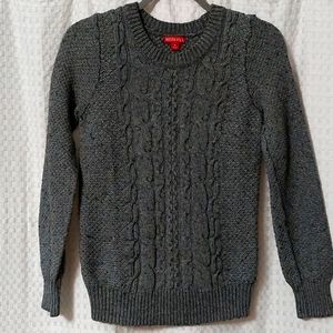 Gray cable knit sweater